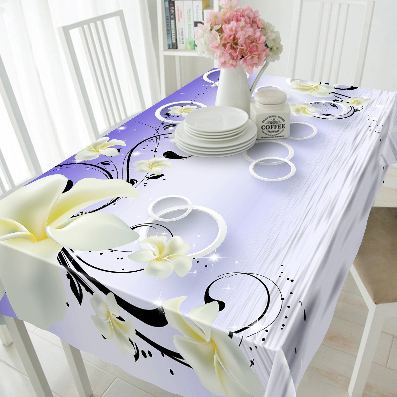 3D Rings And Flowers 157 Tablecloths Wallpaper AJ Wallpaper