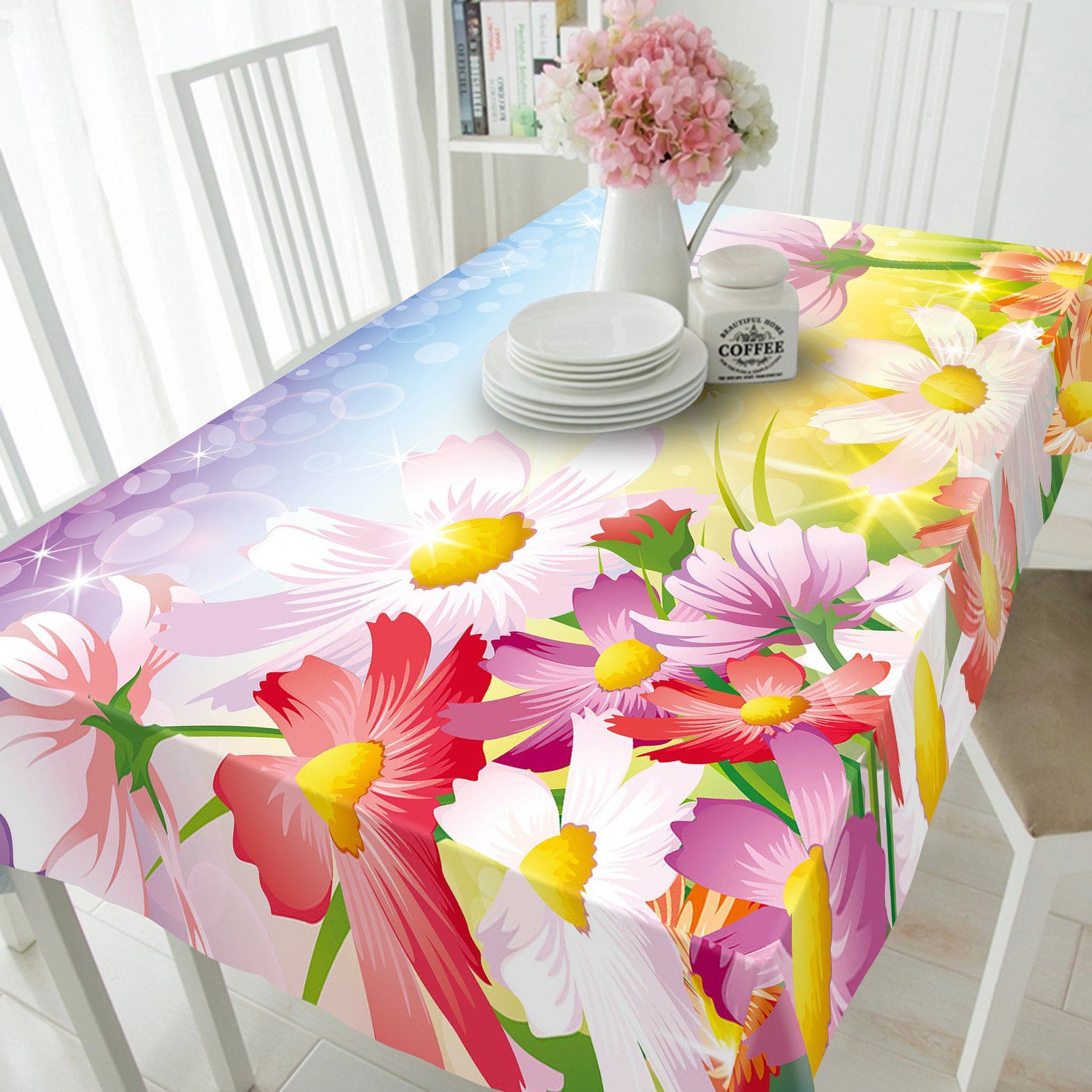 3D Colorful Flowers 287 Tablecloths Wallpaper AJ Wallpaper