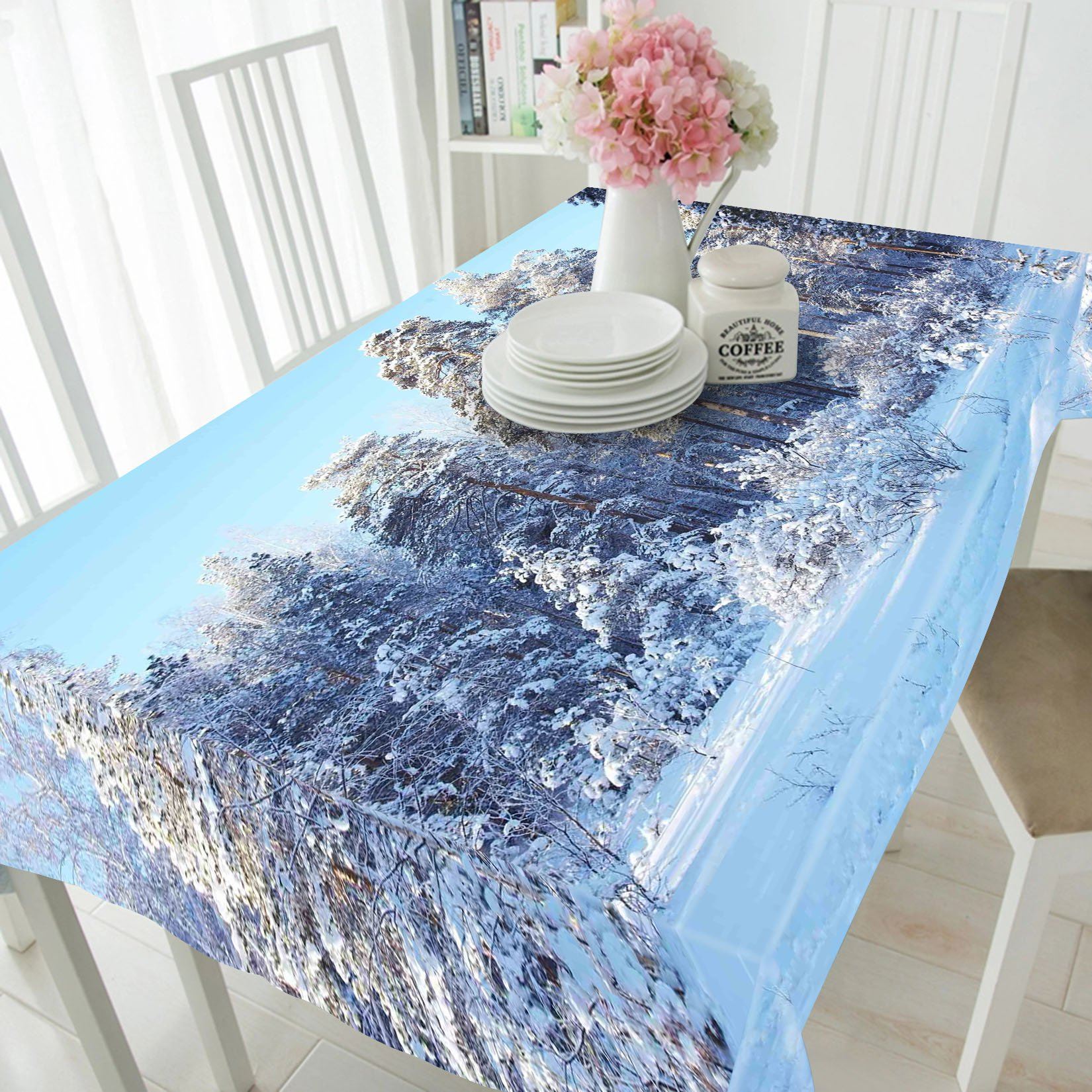 3D Snowed Forest 795 Tablecloths Wallpaper AJ Wallpaper
