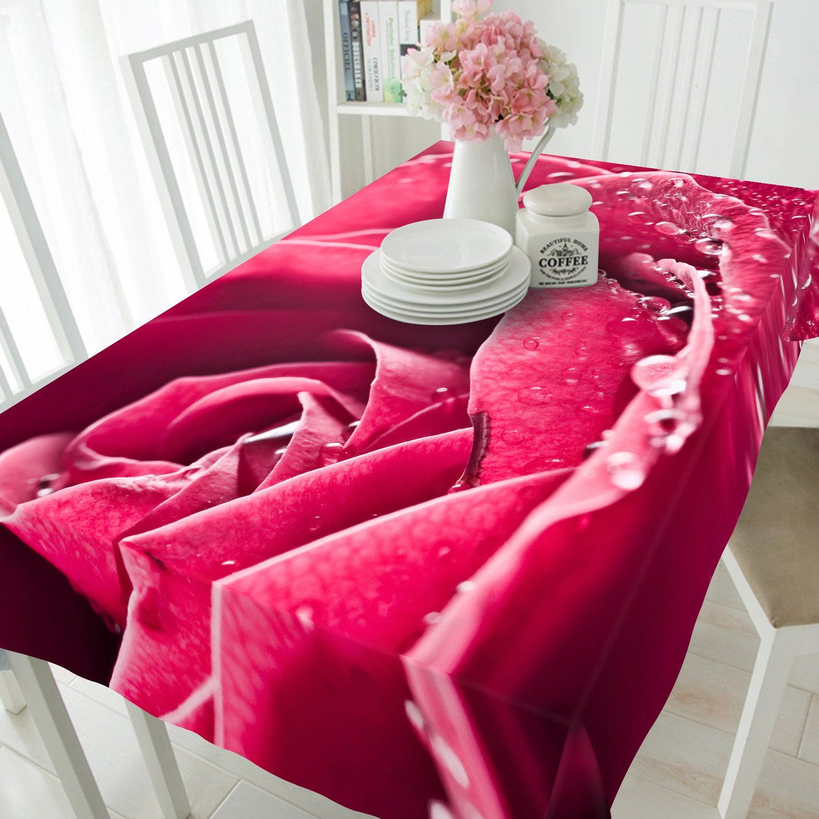 3D Flower Water Droplets 225 Tablecloths Wallpaper AJ Wallpaper