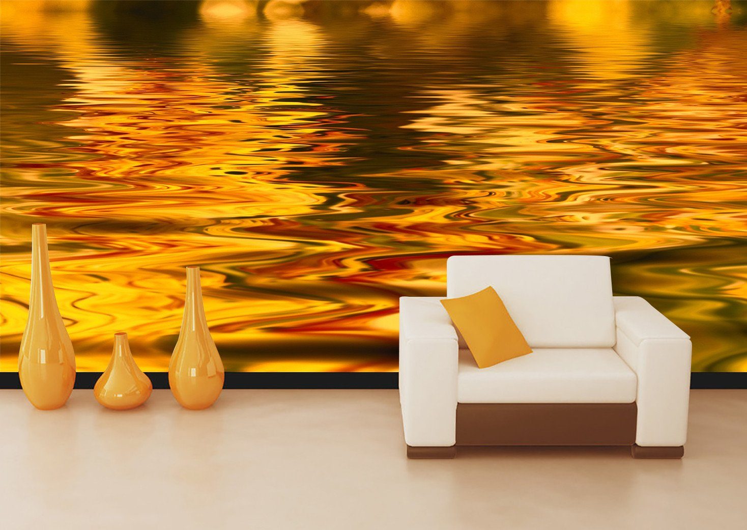 3D Yellow Water Wave 54 Wallpaper AJ Wallpaper