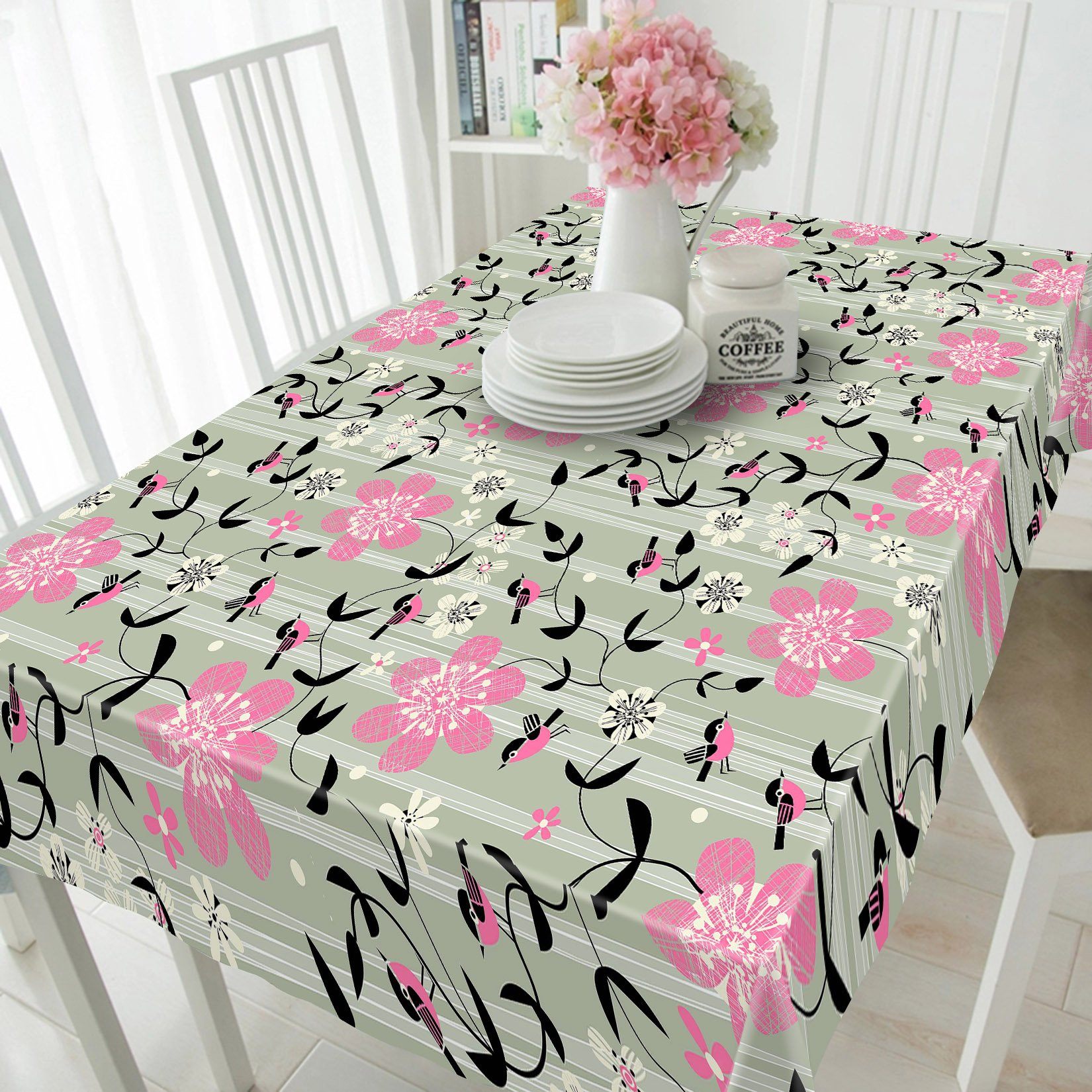 3D Flowers Vine Birds 264 Tablecloths Wallpaper AJ Wallpaper