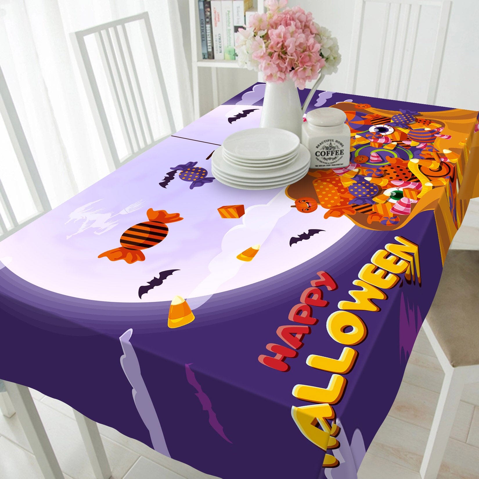 3D Moon Candy Spider 049 Halloween Tablecloths Wallpaper AJ Wallpaper