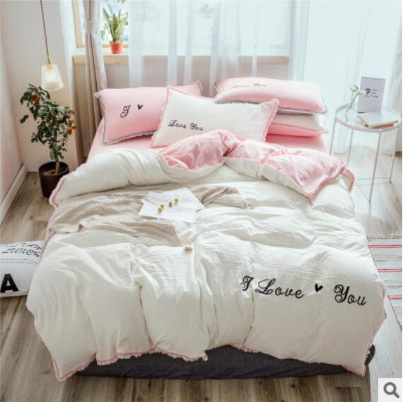 3D White Pink 50001 Bed Pillowcases Quilt