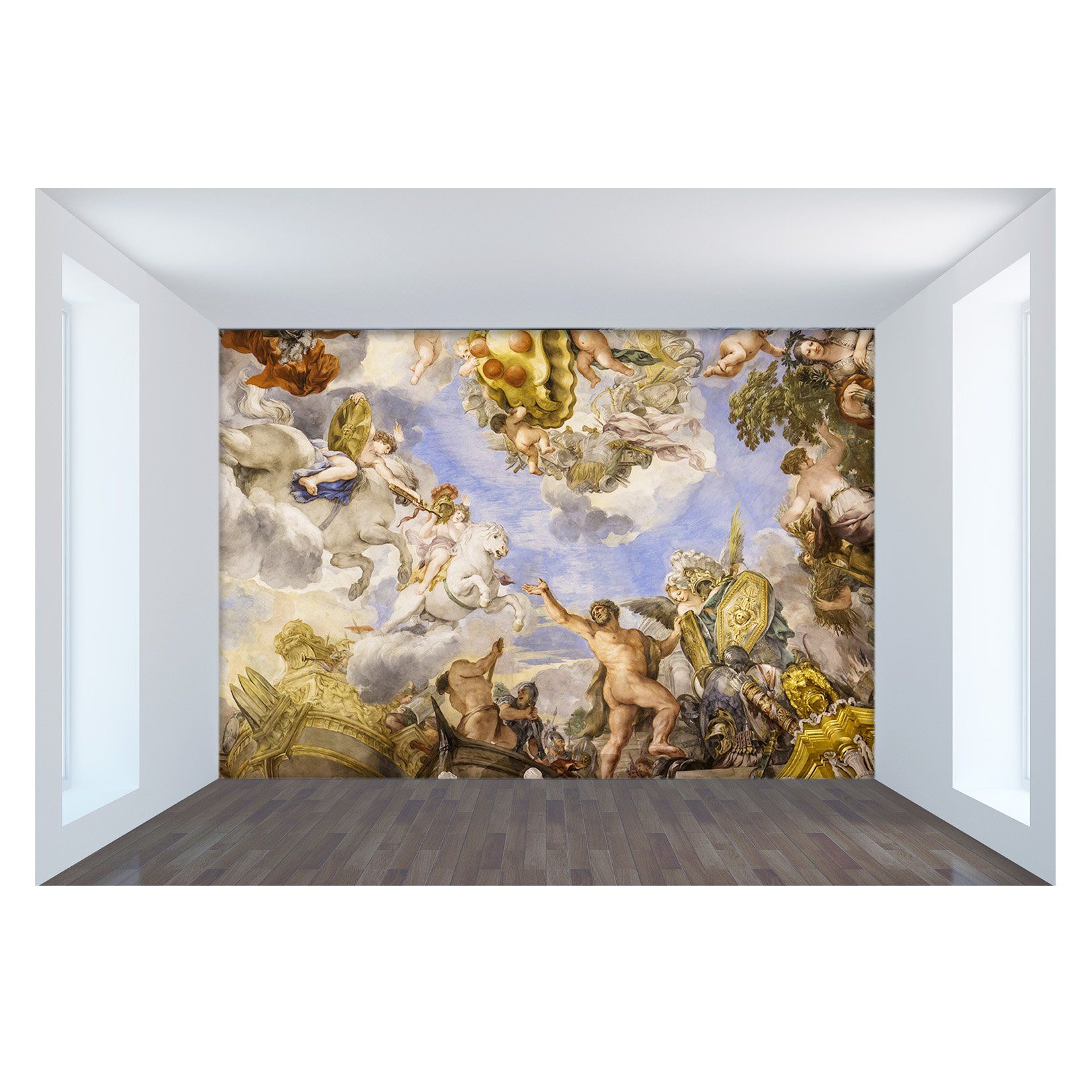 3D Fighting Horse Crowd 161 Wallpaper AJ Wallpaper