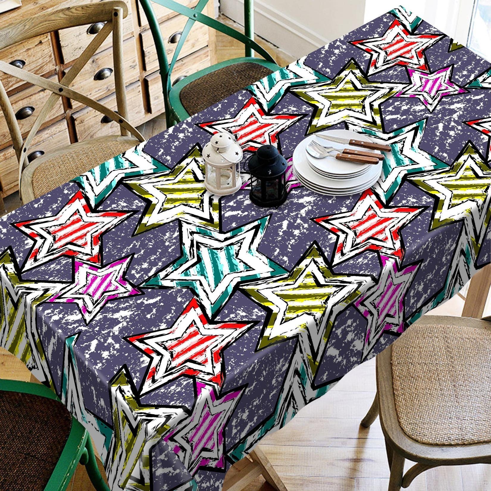 3D Stars Pattern 173 Tablecloths Wallpaper AJ Wallpaper