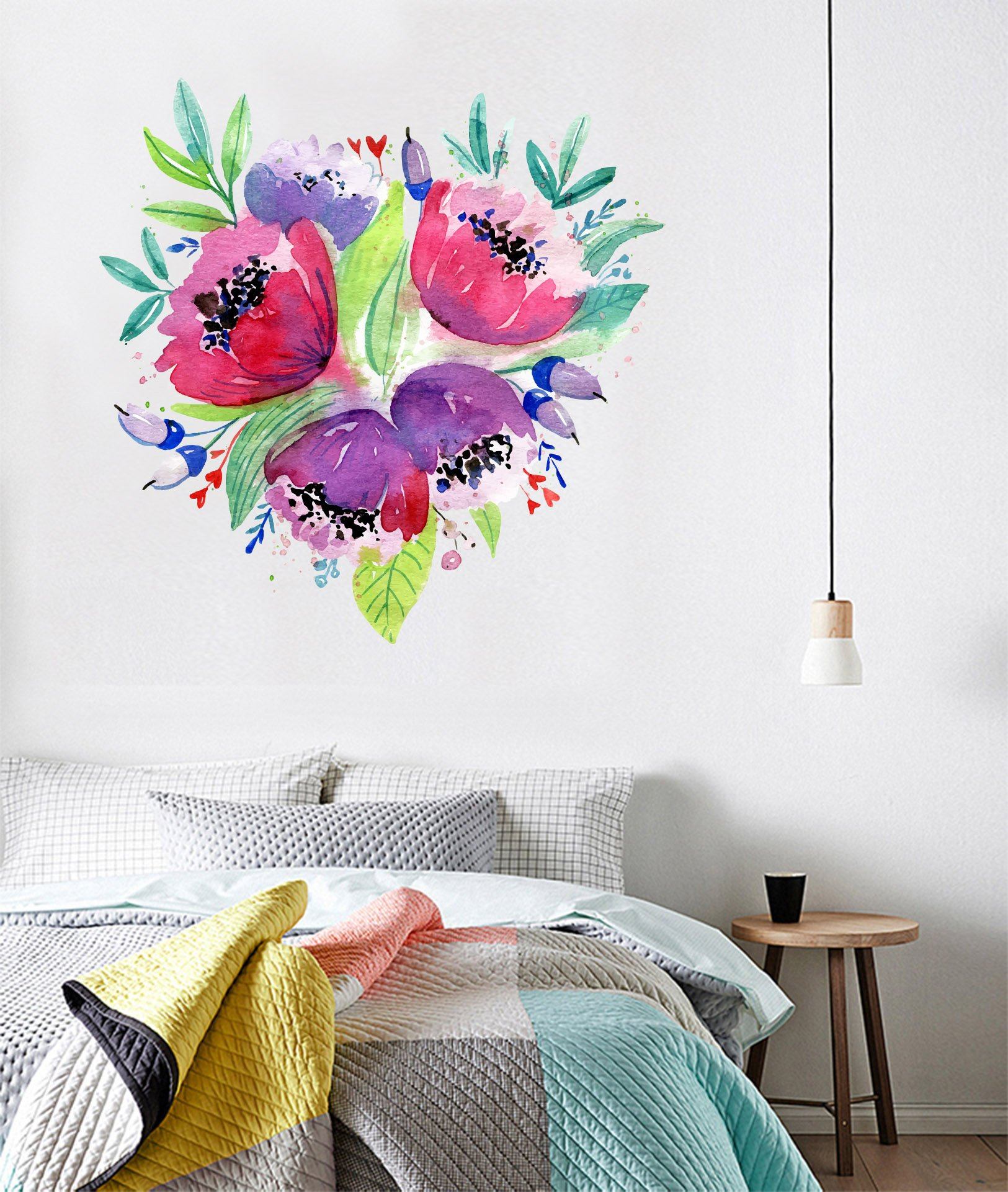 3D Gouache Safflower 179 Wall Stickers Wallpaper AJ Wallpaper