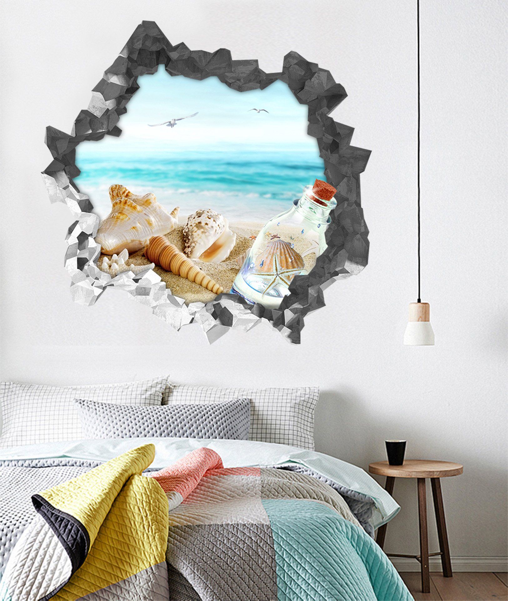 3D Beach Scenery 98 Broken Wall Murals Wallpaper AJ Wallpaper