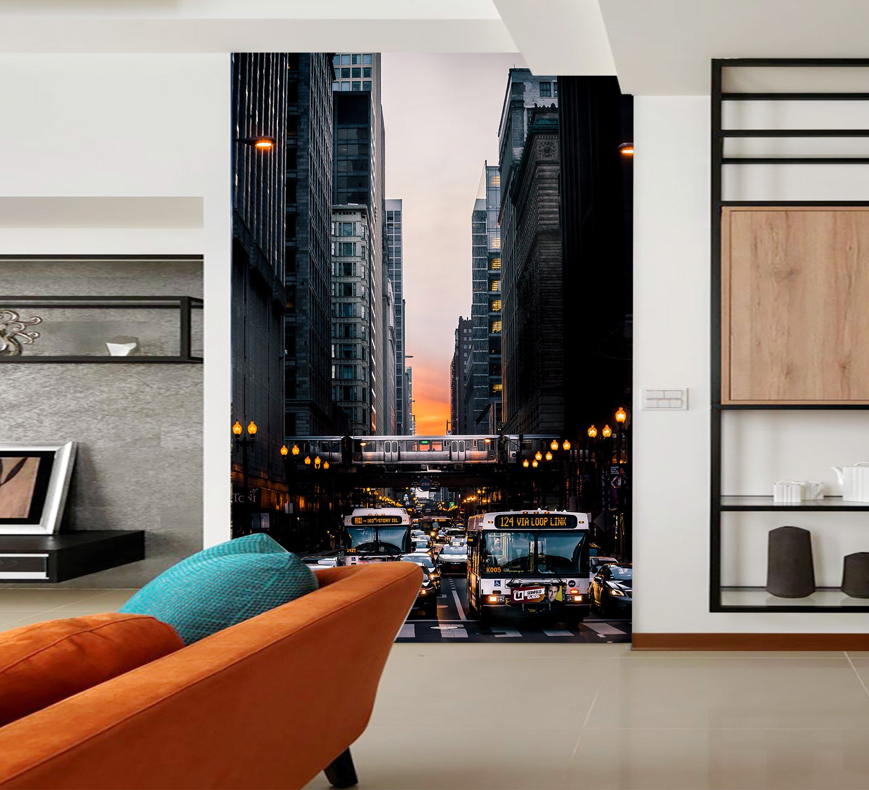 3D Chicago Traffic 430 Vehicle Wall Murals