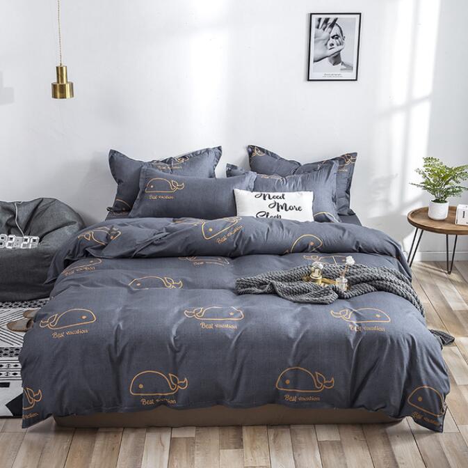 3D Black Whale Line 13098 Bed Pillowcases Quilt