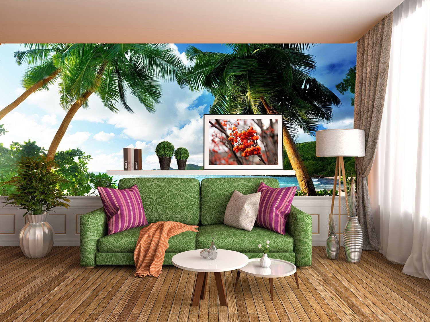 Green Coconut Trees Wallpaper AJ Wallpaper