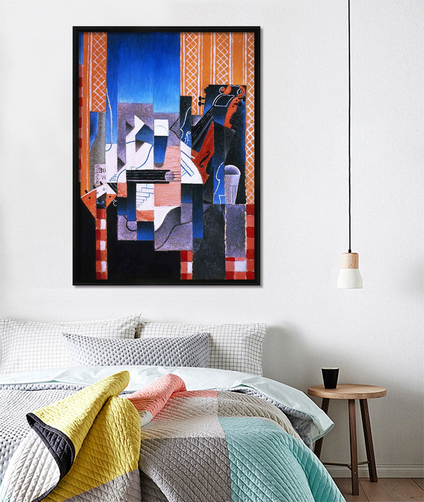 3D Blue Abstract 123 Fake Framed Print Painting Wallpaper AJ Creativity Home