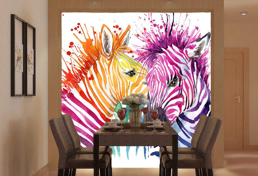 Colorful Zebras 1 Wallpaper AJ Wallpaper