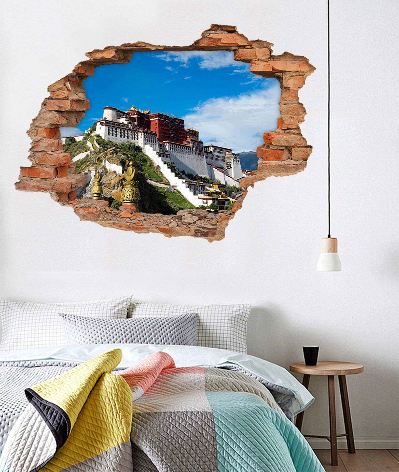 3D Potala Palace 219 Broken Wall Murals Wallpaper AJ Wallpaper
