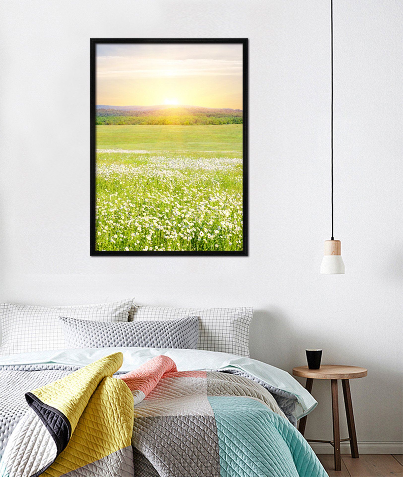 3D Beautiful Field 025 Fake Framed Print Painting Wallpaper AJ Creativity Home