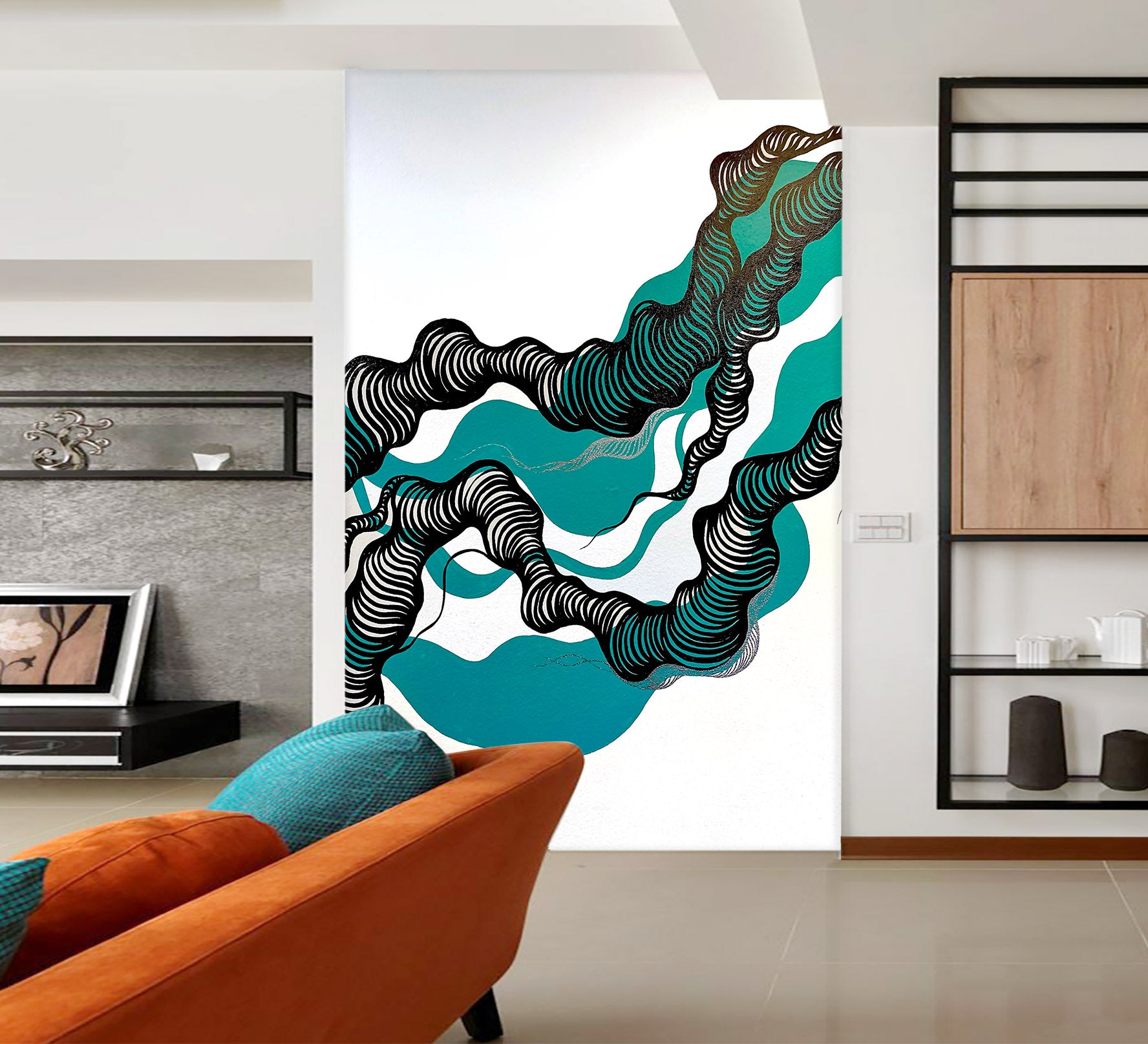 3D Blue Texture 1296 Jacqueline Reynoso Wall Mural Wall Murals