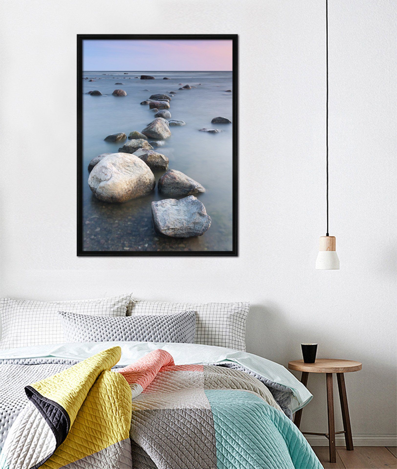 3D Stone Road 030 Fake Framed Print Painting Wallpaper AJ Creativity Home