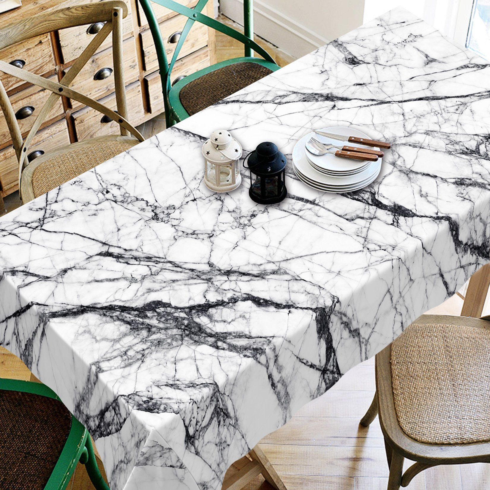 3D Irregular Line Black 42 Tablecloths Wallpaper AJ Wallpaper