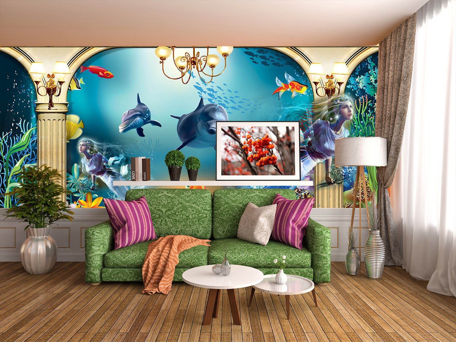 Sea Bottom Mermaids Wallpaper AJ Wallpaper