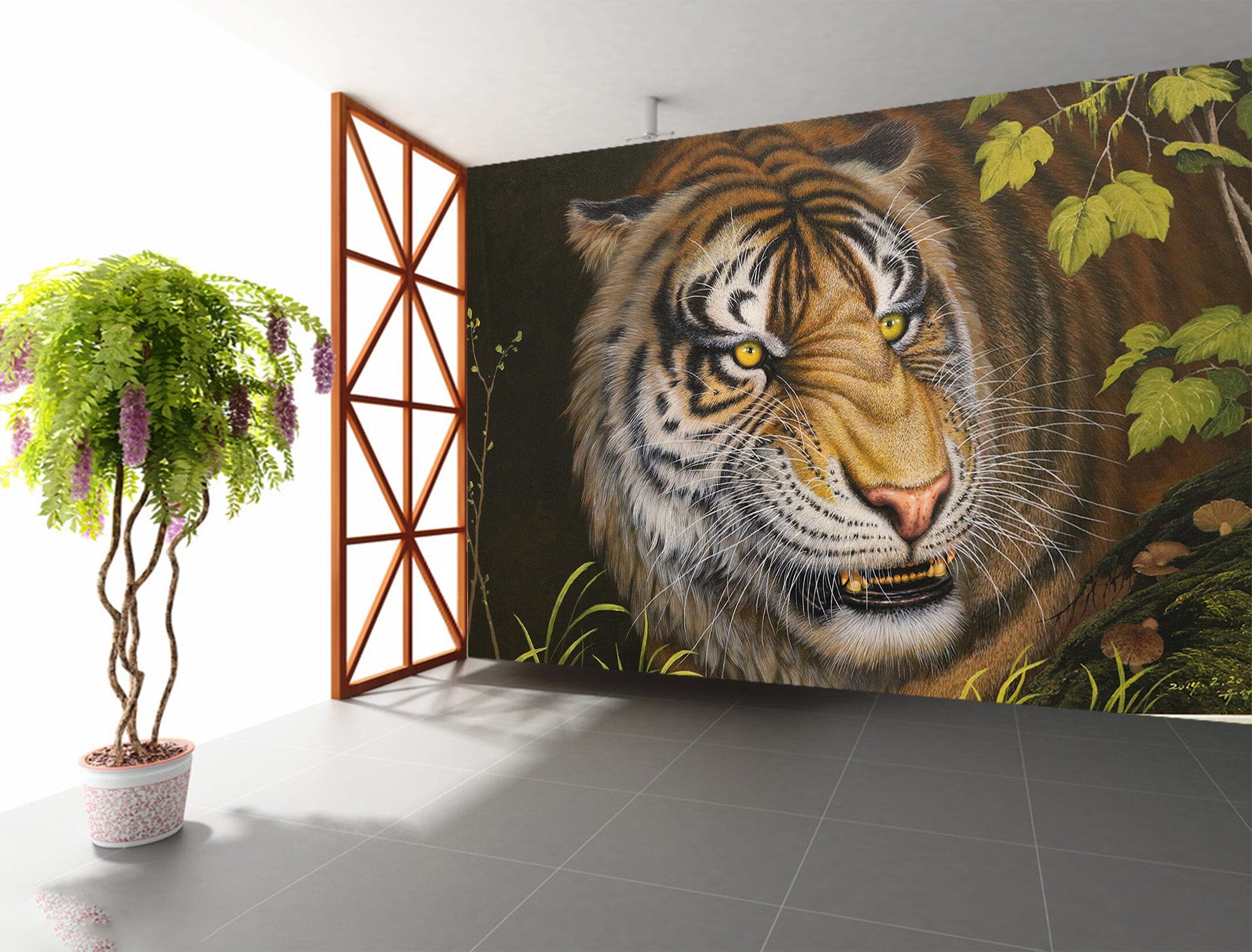 3D Tiger Leaf 233 Wall Murals Wallpaper AJ Wallpaper 2