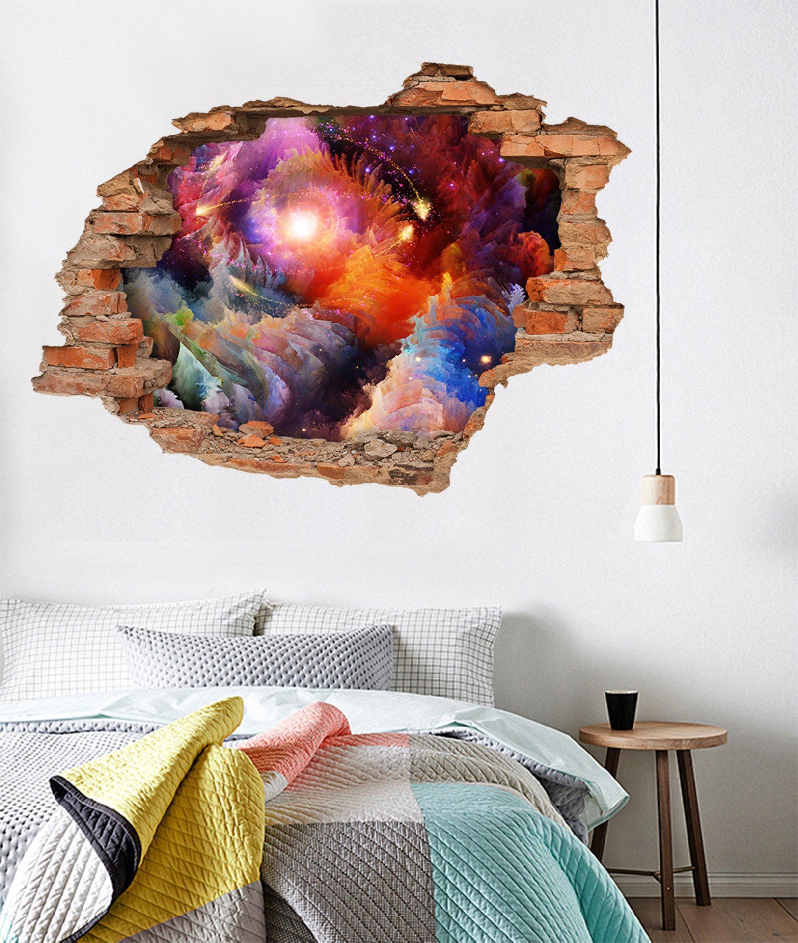 3D Colorful Clouds 214 Broken Wall Murals Wallpaper AJ Wallpaper