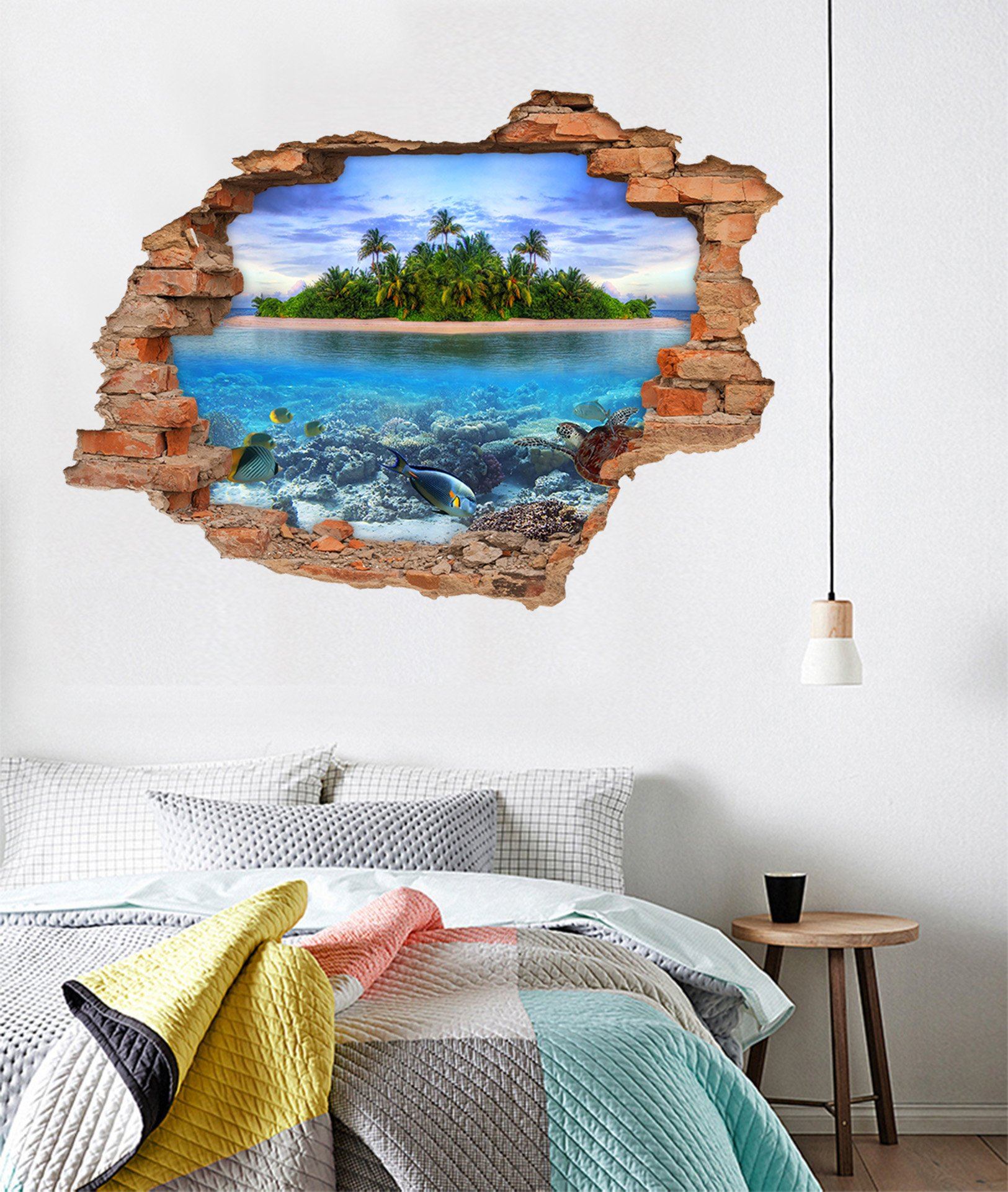 3D Sea Island 215 Broken Wall Murals Wallpaper AJ Wallpaper