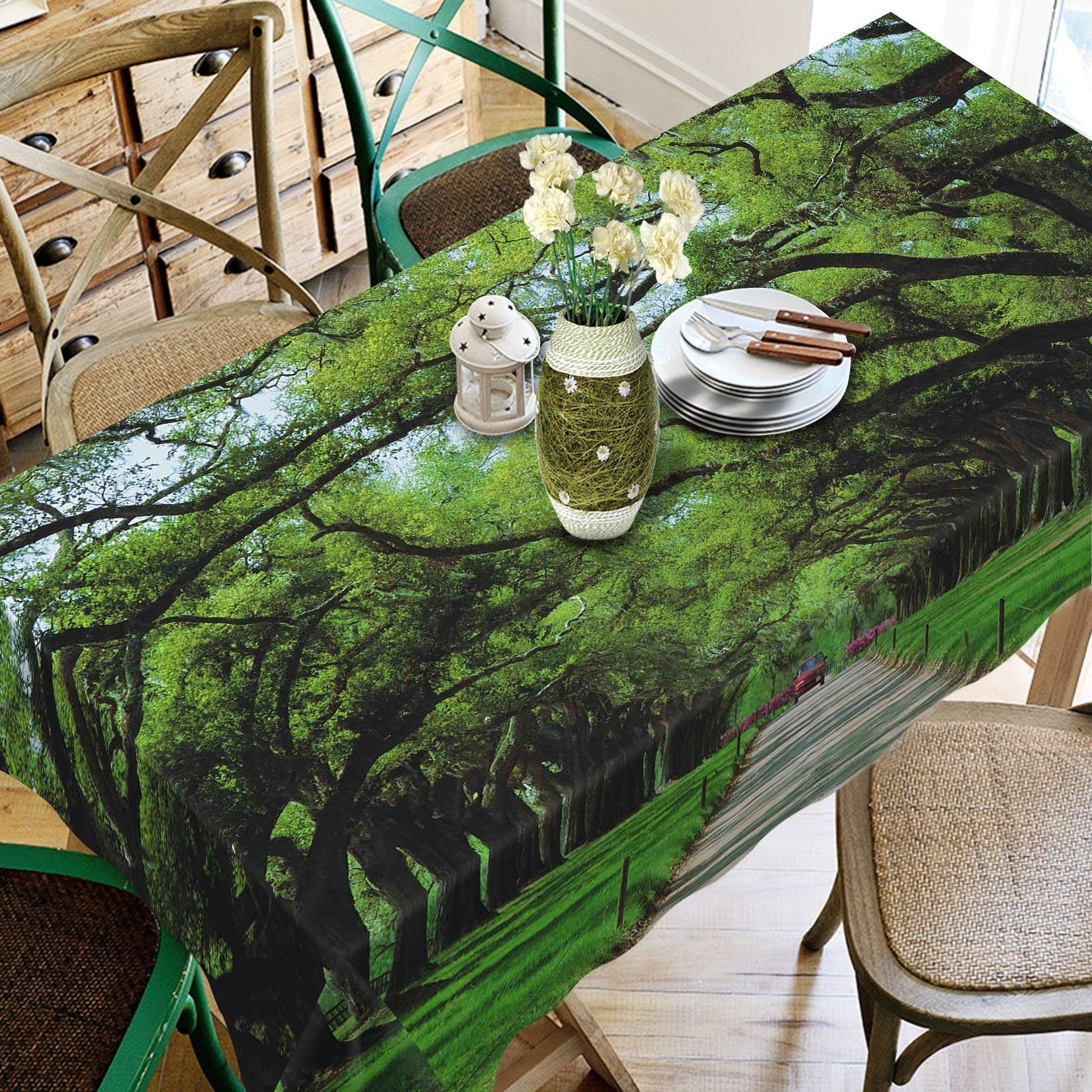 3D Roadside Big Trees 223 Tablecloths Wallpaper AJ Wallpaper