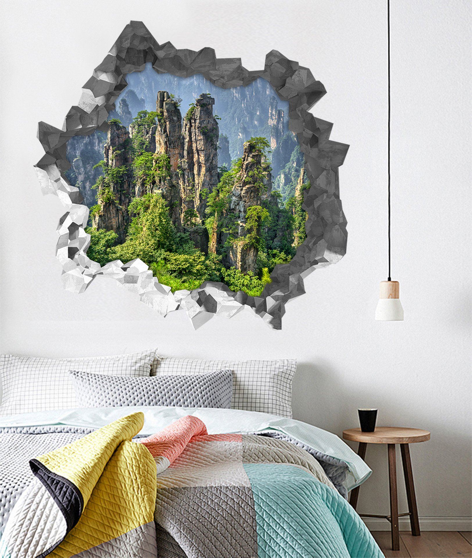 3D Towering Mountains View 184 Broken Wall Murals Wallpaper AJ Wallpaper