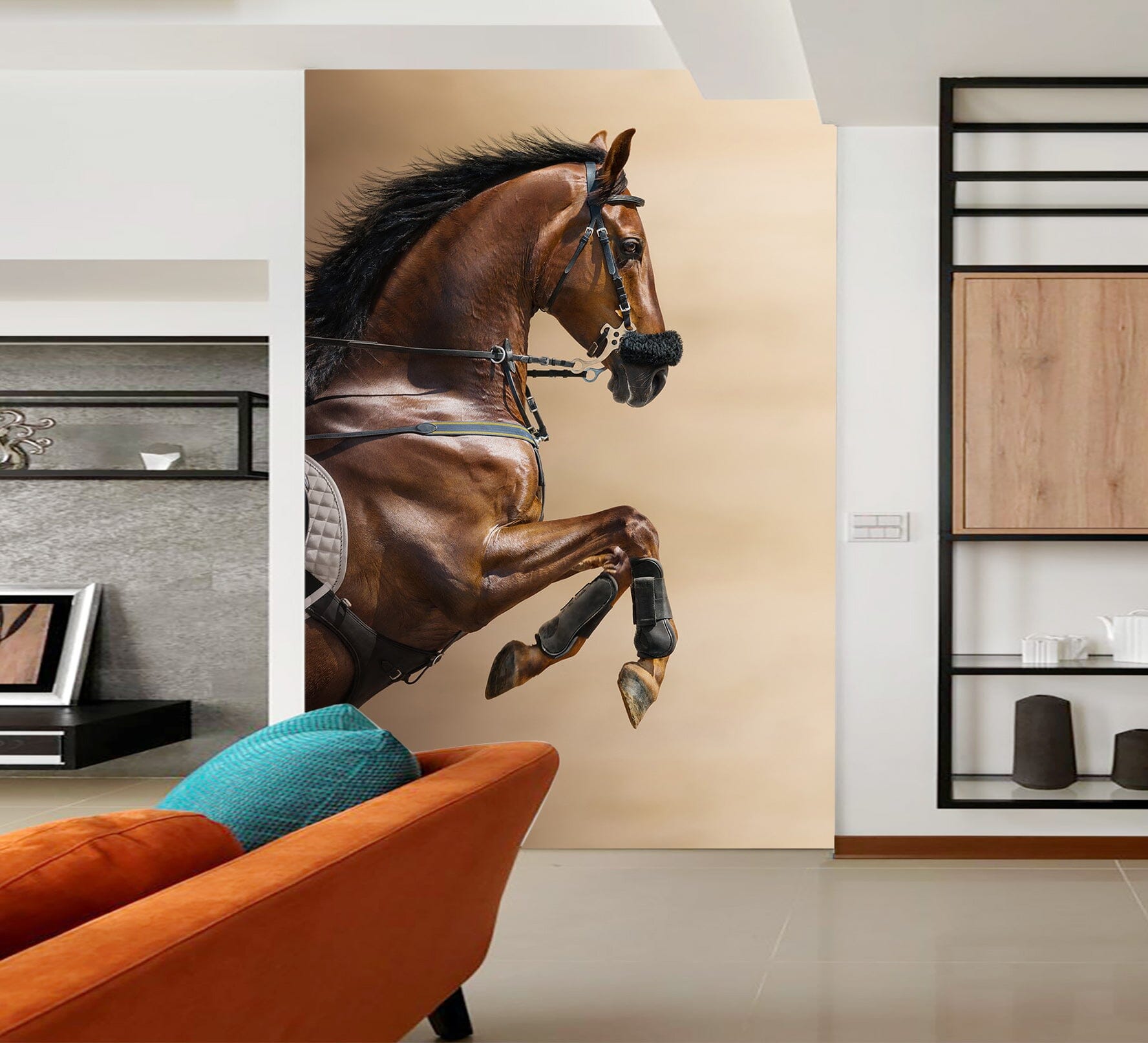 3D Horse Jumping 104 Wall Murals Wallpaper AJ Wallpaper 2
