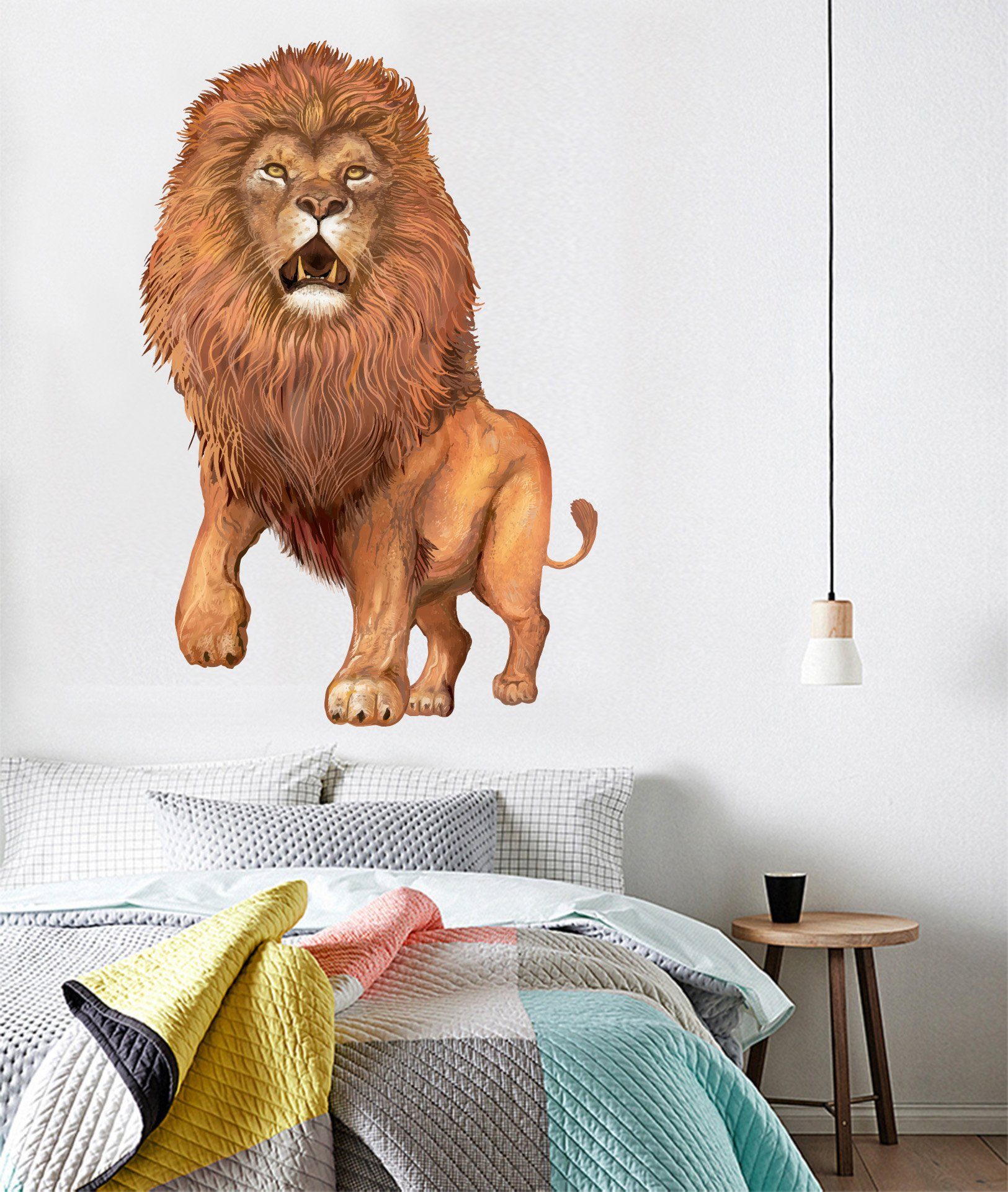 3D Lion Lookout 184 Animals Wall Stickers Wallpaper AJ Wallpaper