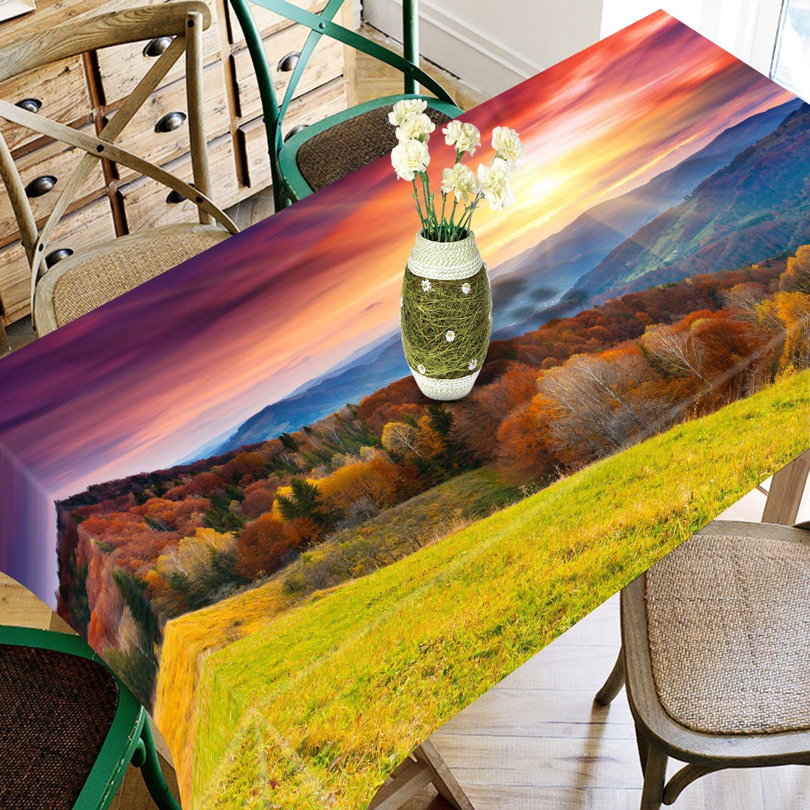 3D Colorful Mountains 816 Tablecloths Wallpaper AJ Wallpaper