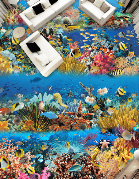 3D Colorful Sea Floor Mural Wallpaper AJ Wallpaper 2