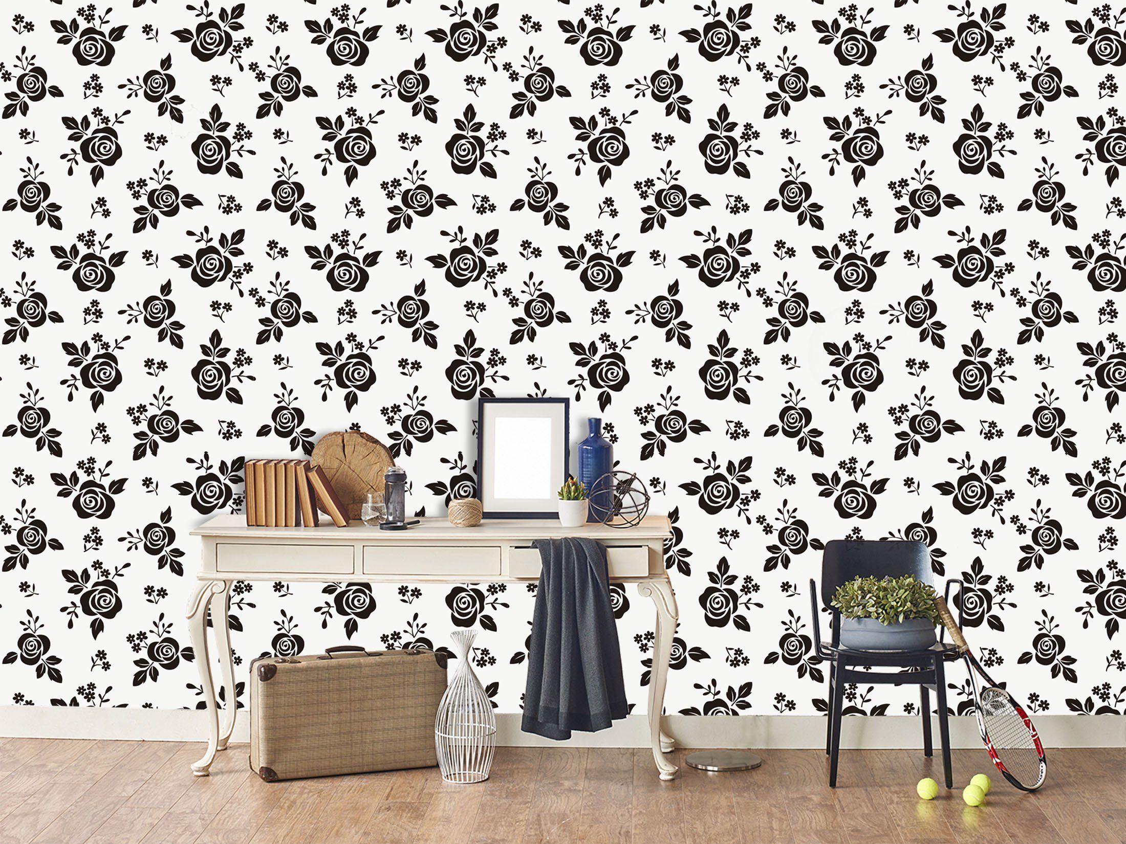 3D Black Flowers 405 Wallpaper AJ Wallpaper