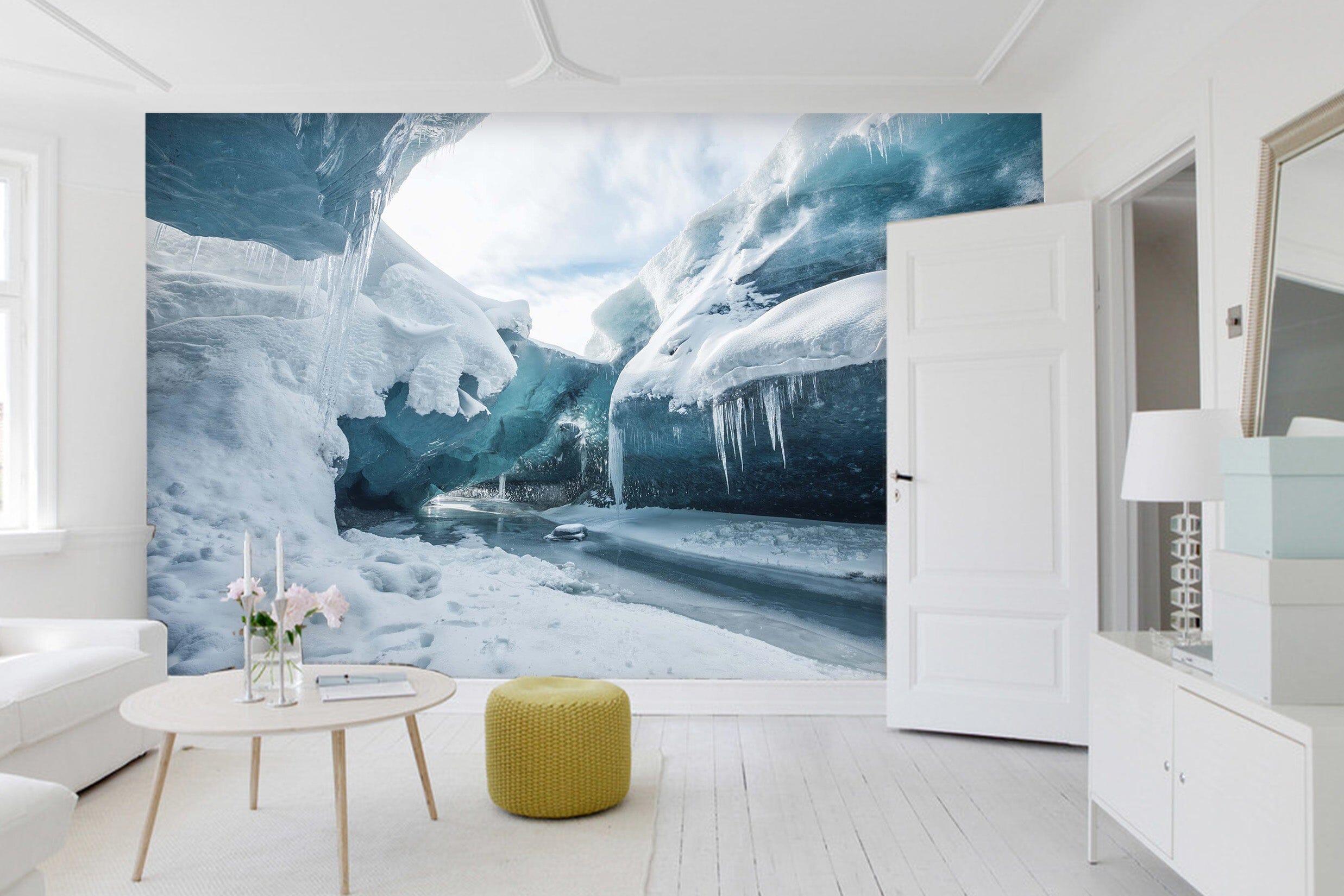 3D Glacier White 013 Wall Murals Wallpaper AJ Wallpaper 2