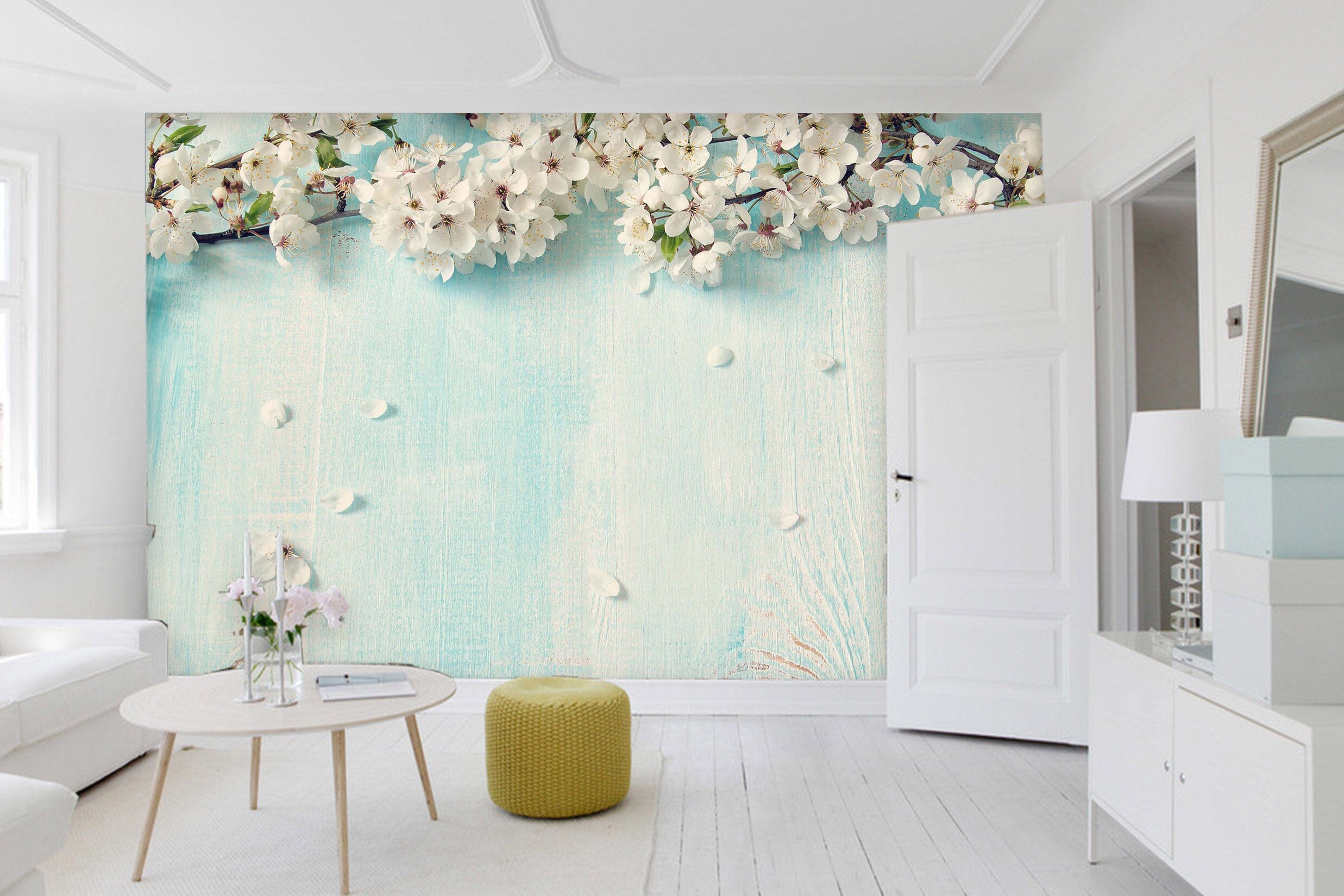 3D Wooden Board Flower 014 Wall Murals Wallpaper AJ Wallpaper 2