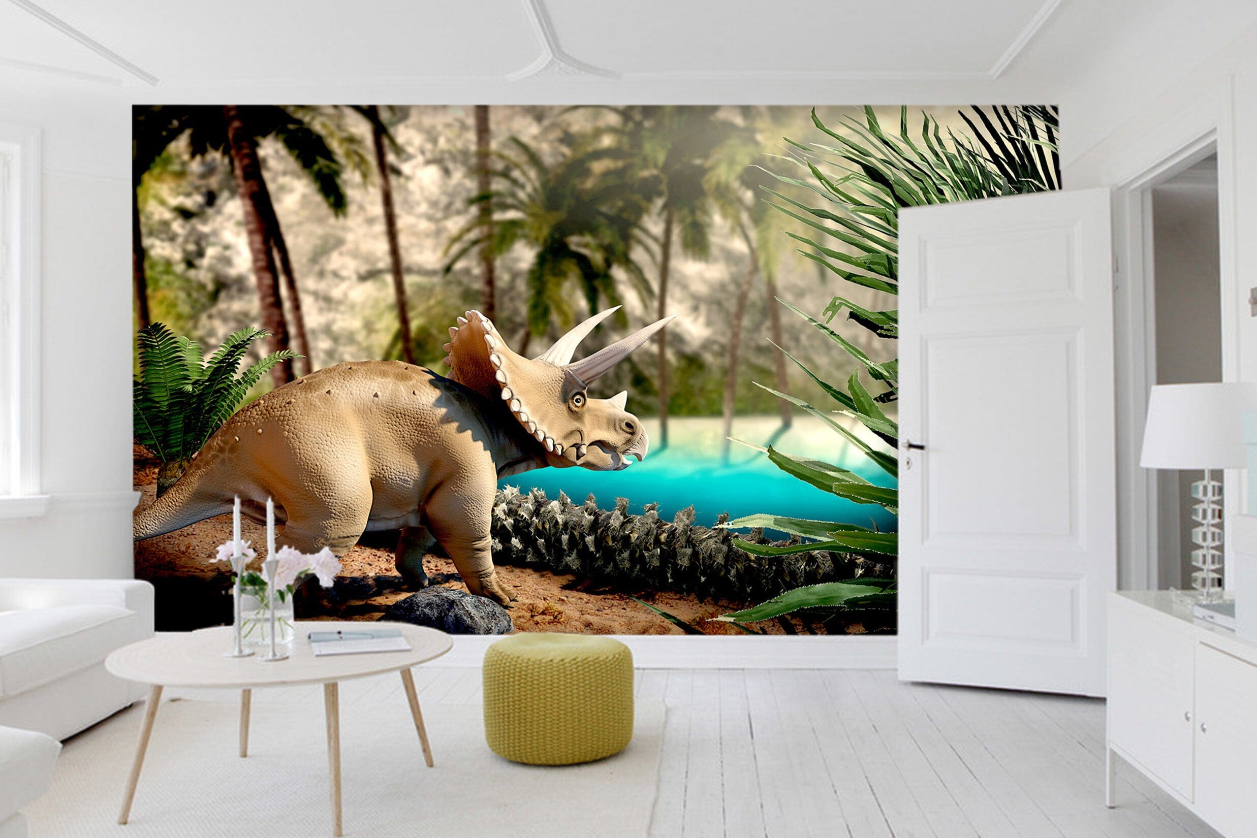 3D Dinosaur Lake 1576 Wall Murals Wallpaper AJ Wallpaper 2