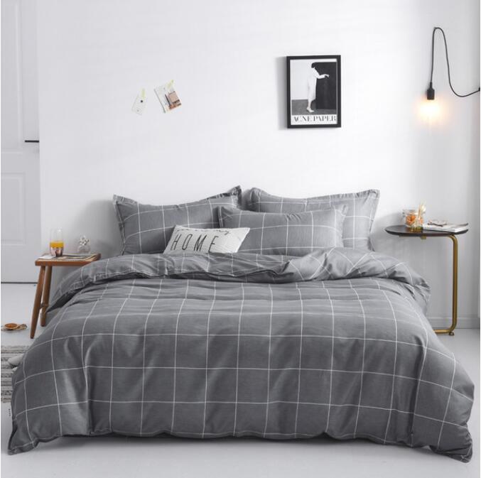 3D Big Grey Grid 13023 Bed Pillowcases Quilt