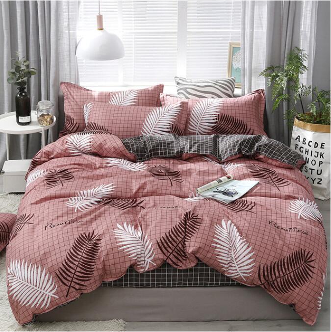 3D Red Background Leaves 12154 Bed Pillowcases Quilt