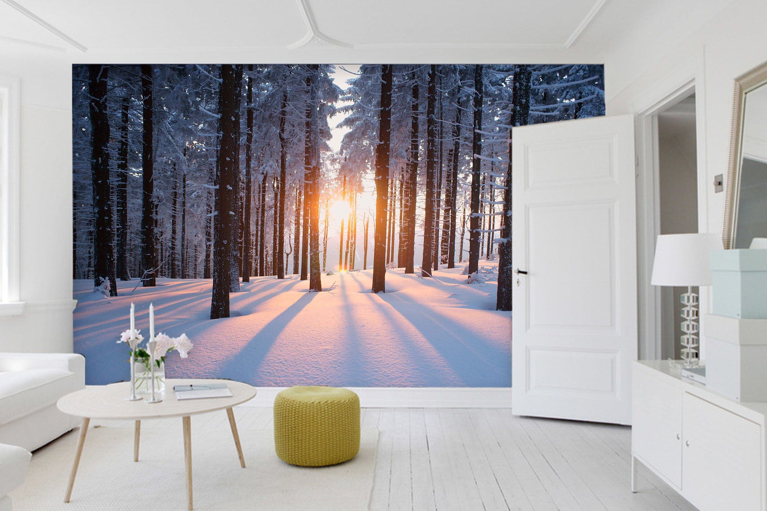 3D Snow Forest 028 Wall Murals Wallpaper AJ Wallpaper 2