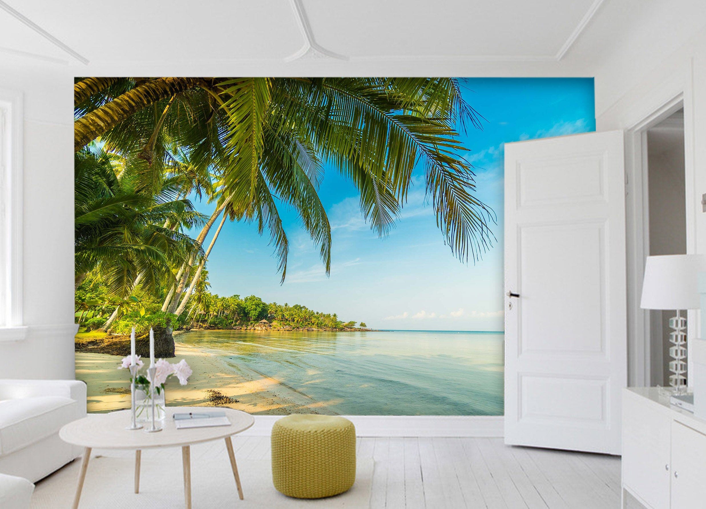 3D Sea Beach Tree 82 Wall Murals Wallpaper AJ Wallpaper 2