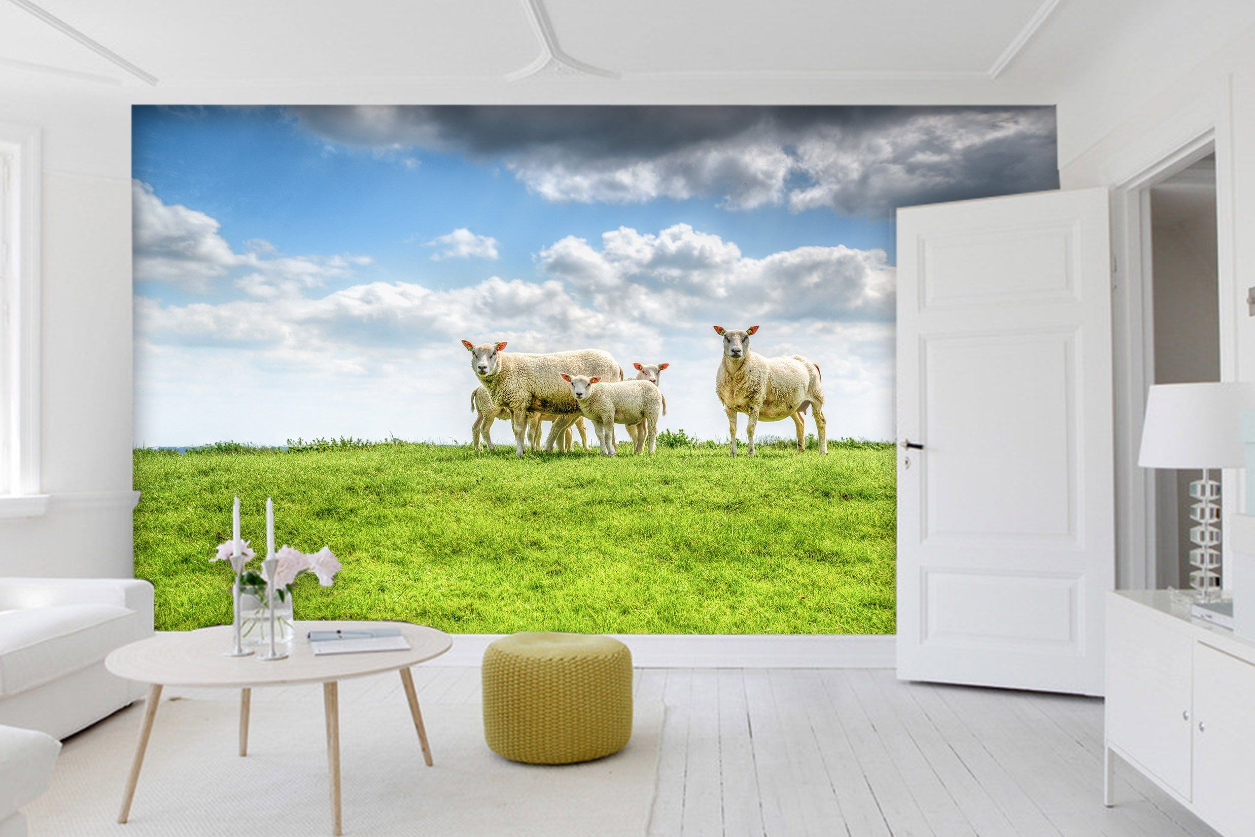 3D Grass Sheep 230 Wallpaper AJ Wallpaper