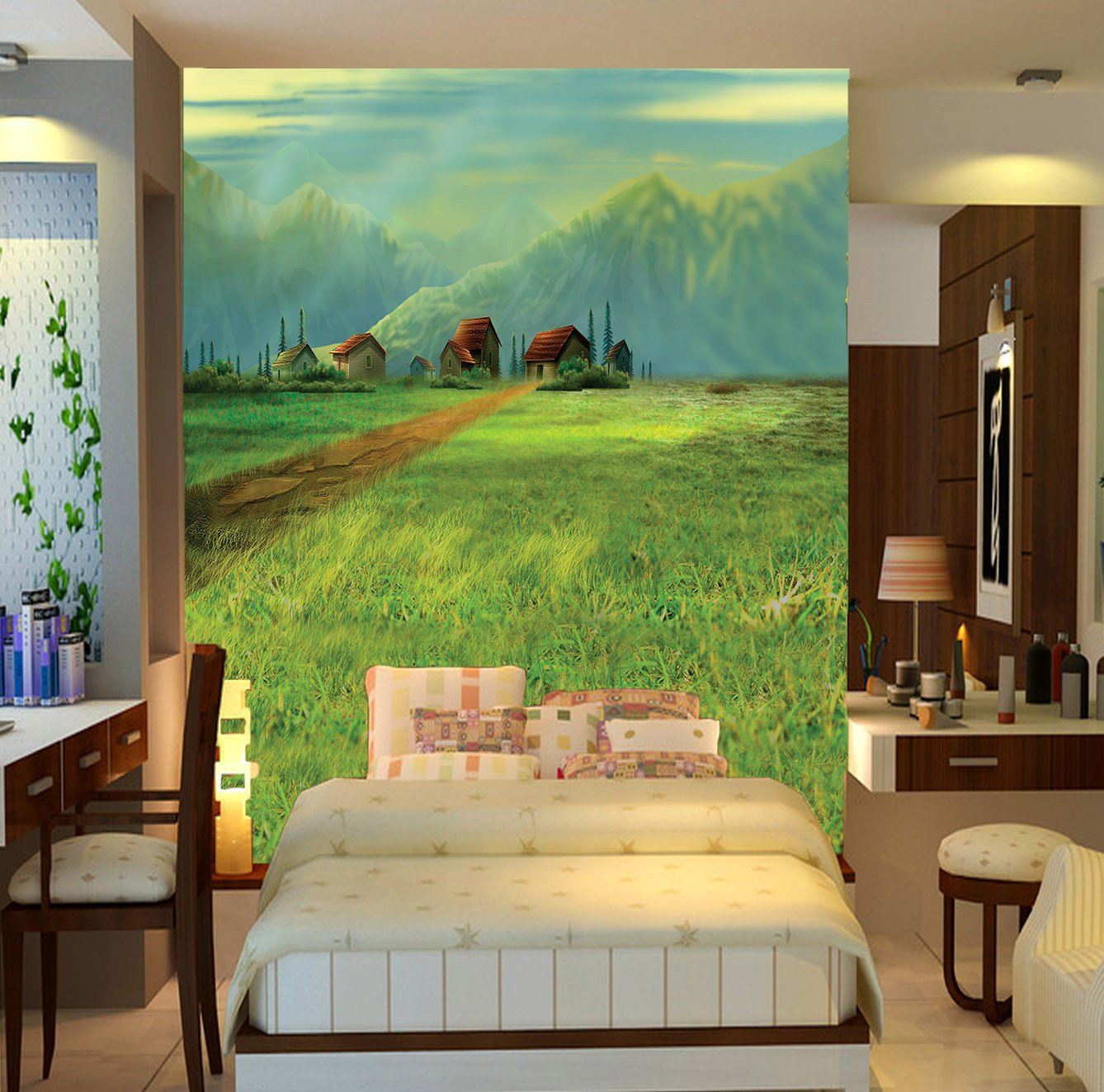 Green Farmlands Wallpaper AJ Wallpaper