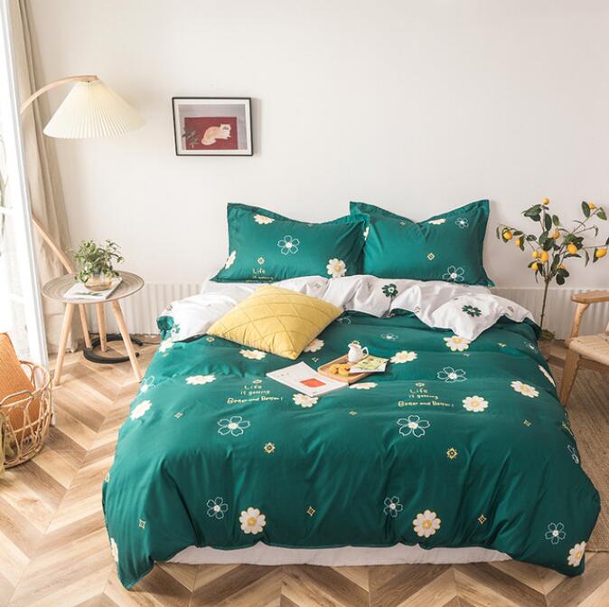 3D Green Background Chrysanthemum 13161 Bed Pillowcases Quilt