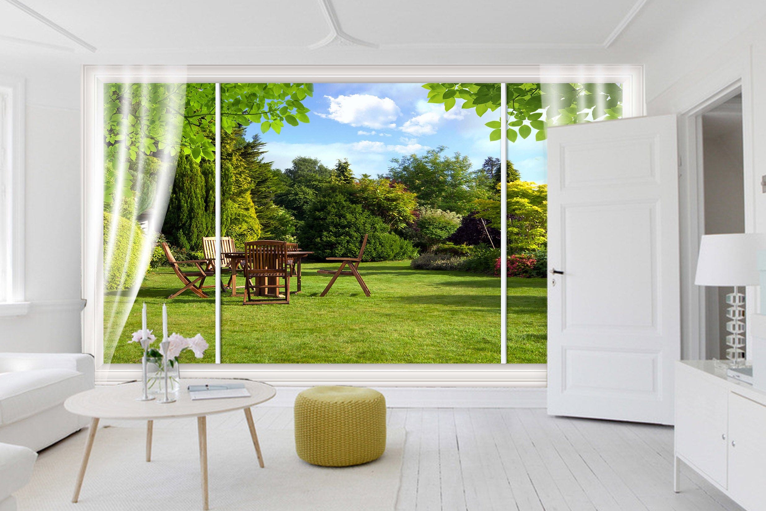 3D Garden Tables 1479 Wall Murals Wallpaper AJ Wallpaper 2