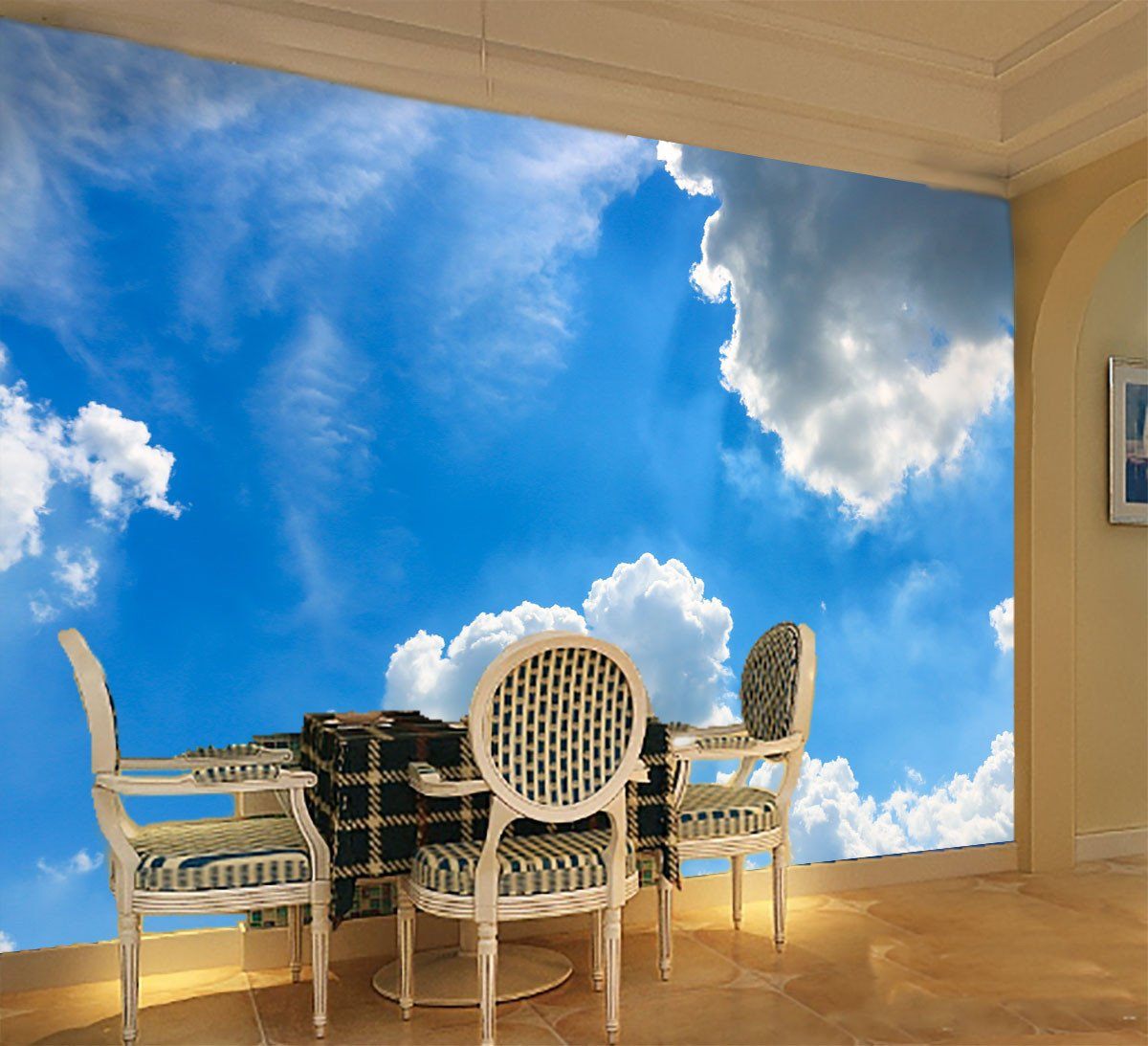 Blue Sky White Clouds 1 Wallpaper AJ Wallpaper