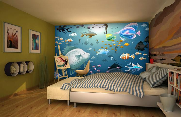 3D Fish School 010 Wallpaper AJ Wallpaper