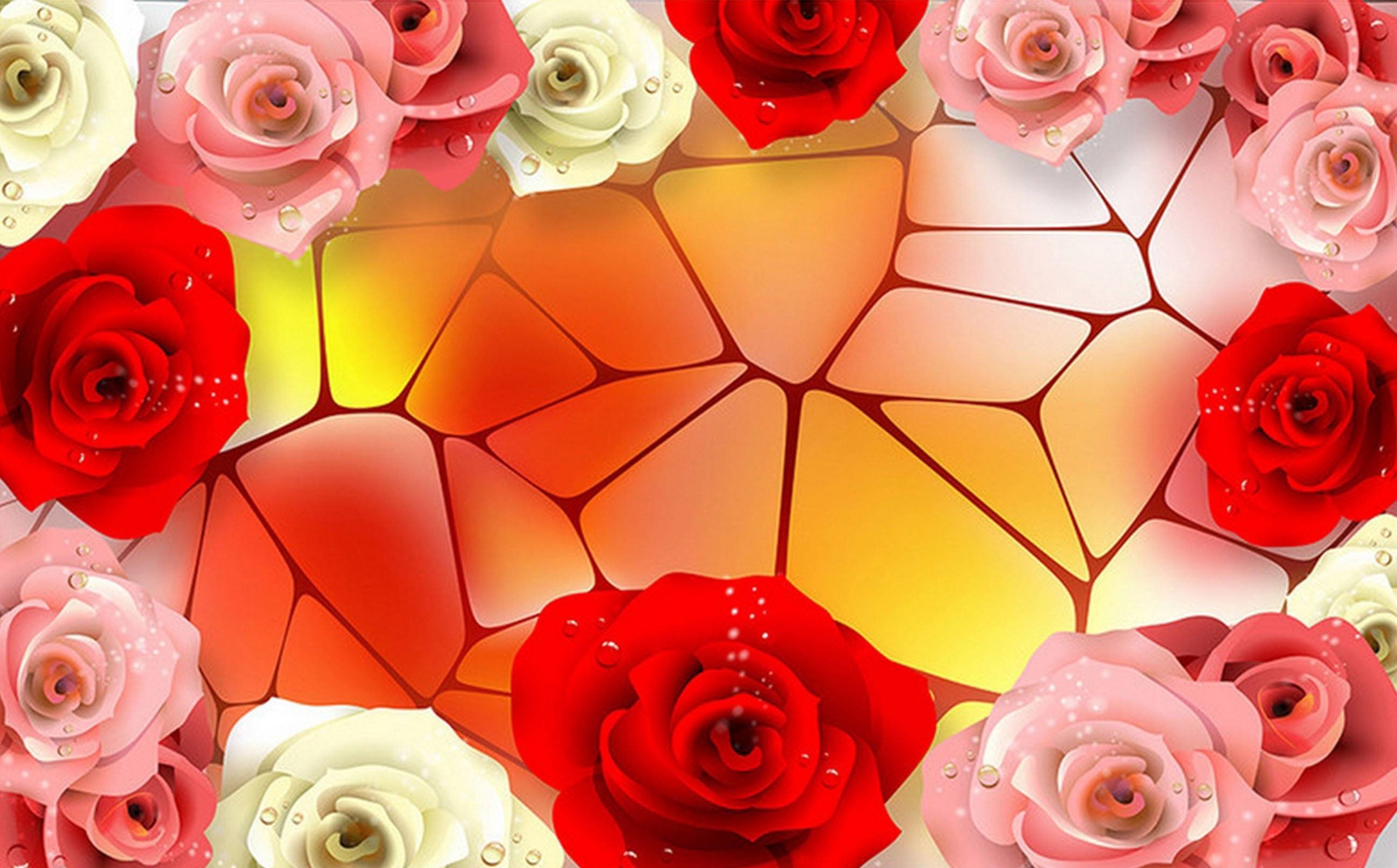3D Roses And Pattern 154 Kitchen Mat Floor Mural Wallpaper AJ Wallpaper