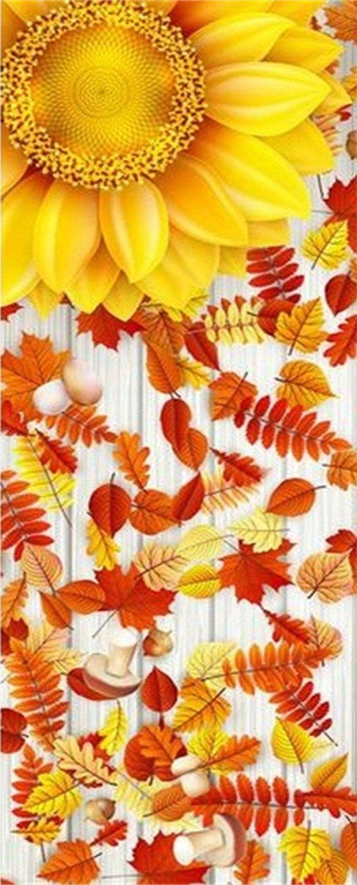 3D sunflower oil painting door mural Wallpaper AJ Wallpaper