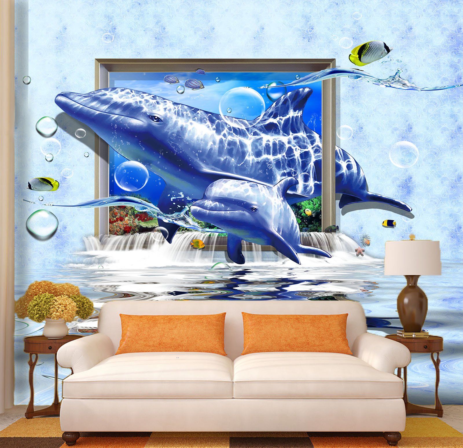 Dolphins Window Wallpaper AJ Wallpaper