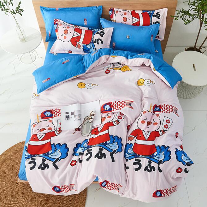 3D Pig Koi Streamer 13055 Bed Pillowcases Quilt